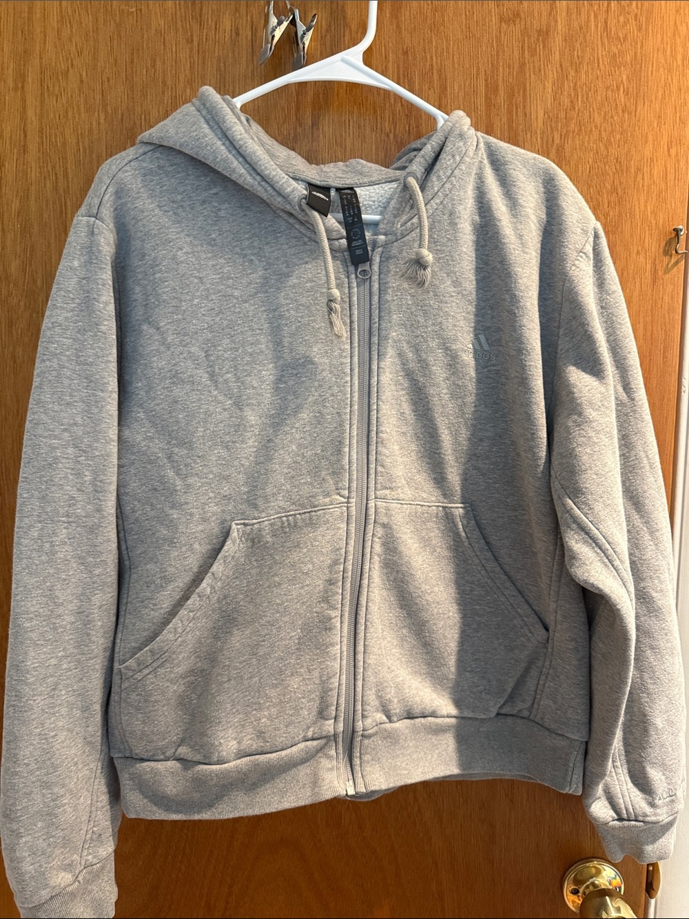Adidas Grey Zip-Up Hoodie Jacket